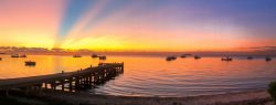 Swab of God's Paint brush. - Sunrise Series South Sound Dock #2019 -0115 (20x42")